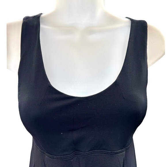 Lululemon Black Long Athletic Tank Top Size 4 Built In Bra Drawstring Hem - Picture 3 of 9
